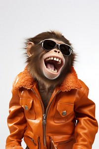 A happy monkey accessories shouting portrait. AI generated Image by rawpixel.