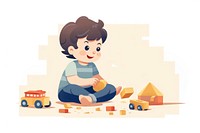 A little boy playing cartoon cute baby. AI generated Image by rawpixel.