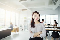 Taiwanese businesswoman office adult happy. AI generated Image by rawpixel.