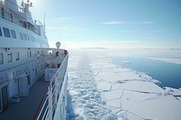 An icebreaker cruise ship sailing polar ocean watercraft outdoors vehicle. 