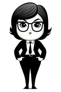 Isolated chubby businesswoman drawing cartoon white. AI generated Image by rawpixel.