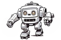 Isolated robot running machine cartoon drawing. AI generated Image by rawpixel.