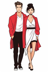 Isolated young couple footwear fashion cartoon. AI generated Image by rawpixel.