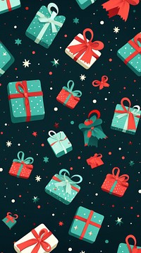 Christmas gift pattern wallpaper illuminated celebration backgrounds. AI generated Image by rawpixel.