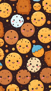 Cookies pattern wallpaper food confectionery backgrounds. AI generated Image by rawpixel.