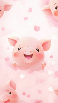 Cute pig pattern wallpaper animal mammal beverage. 