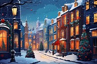 Festive christmas in town street city road. AI generated Image by rawpixel.