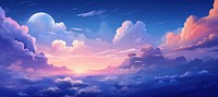 Illustration of sky landscape outdoors nature. AI generated Image by rawpixel.