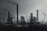 Industry architecture monochrome refinery. AI generated Image by rawpixel.