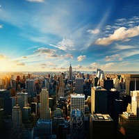 The Empire State Building building city sky. 