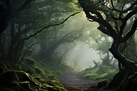 Inside forest and a mist vegetation landscape woodland. AI generated Image by rawpixel.