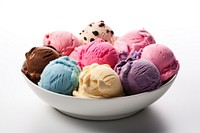 Many ice cream flavour in a bowl dessert food chocolate. AI generated Image by rawpixel.