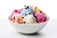Many ice cream flavour in a bowl dessert sundae food. AI generated Image by rawpixel.