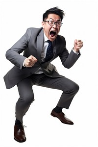 An business casual style Japanese businessman lawer raging shouting footwear glasses. AI generated Image by rawpixel.