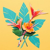Tropical flowers plant petal leaf. AI generated Image by rawpixel.