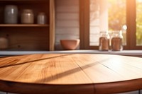 Wood kitchen table furniture hardwood window. AI generated Image by rawpixel.