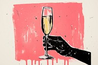 Clinking glasses of champagne drink wine art. AI generated Image by rawpixel.