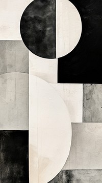 Black and white abstract collage shape. 