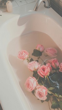 Roses sink bathtub flower plant. AI generated Image by rawpixel.