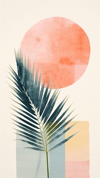 Palm painting plant art. 