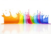 Rainbow splash white background splattered variation. 