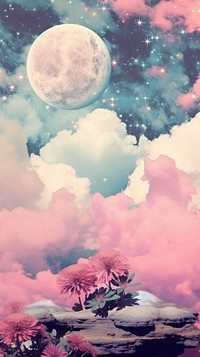 Retro dreamy galaxy background astronomy outdoors nature. AI generated Image by rawpixel.