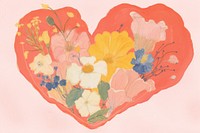 Heart with a beautyful flower backgrounds painting petal. AI generated Image by rawpixel.