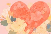Heart with a beautyful flower backgrounds plant pink. AI generated Image by rawpixel.