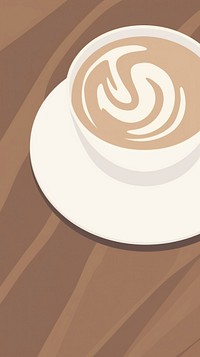 Table of hot latte art coffee drink cup. AI generated Image by rawpixel.