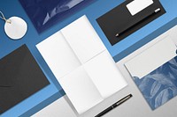 Fold paper flat lay, corporate identity