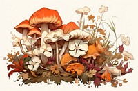 Mushrooms drawing fungus sketch. AI generated Image by rawpixel.