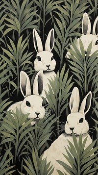 Many easter bunny pattern animal mammal rodent. AI generated Image by rawpixel.