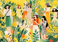 New york fashion people nature outdoors drawing. AI generated Image by rawpixel.