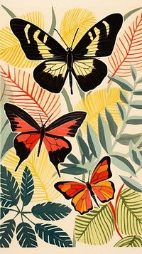 Butterflies in a tropical forrest butterfly pattern animal. AI generated Image by rawpixel.