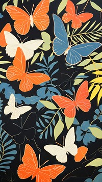Butterflies in a tropical forrest pattern nature plant. AI generated Image by rawpixel.