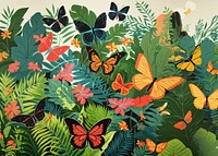 Butterflies in a tropical forrest nature butterfly outdoors. AI generated Image by rawpixel.