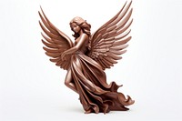 Angel figurine bronze white background. AI generated Image by rawpixel.