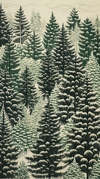 Chrsitmas trees drawing pine nature. AI generated Image by rawpixel.
