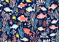 Colorful fishes coral reef tropical pattern nature backgrounds. AI generated Image by rawpixel.