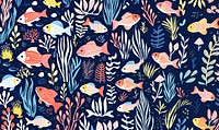 Colorful fishes coral reef tropical pattern nature backgrounds. AI generated Image by rawpixel.