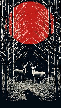 Father christmas renideers outdoors nature mammal. AI generated Image by rawpixel.