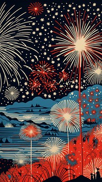 Fireworks party nature outdoors backgrounds. AI generated Image by rawpixel.