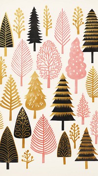 Gold and silver and pink christmas trees pattern nature plant. AI generated Image by rawpixel.