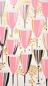 Gold and silver and pink many champagne glasses pattern art backgrounds. AI generated Image by rawpixel.