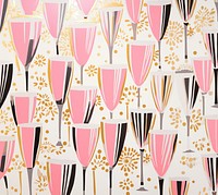 Gold and silver and pink many champagne glasses pattern line backgrounds. AI generated Image by rawpixel.