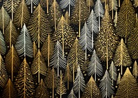 Gold and silver christmas tree decoration close up pattern nature plant. AI generated Image by rawpixel.