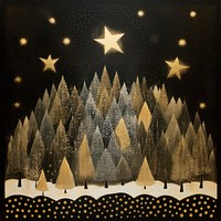 Gold and silver christmas trees nature illuminated celebration. AI generated Image by rawpixel.