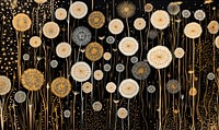Gold and silver dandelions backgrounds decoration pattern. AI generated Image by rawpixel.