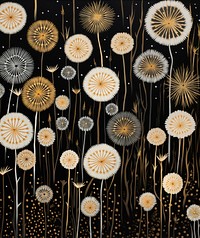 Gold and silver dandelions plant art backgrounds. AI generated Image by rawpixel.