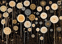 Gold and silver dandelions backgrounds decoration fireworks. AI generated Image by rawpixel.